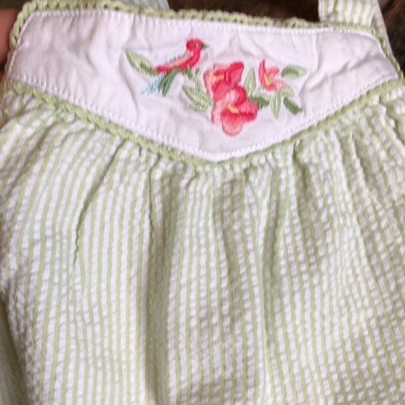 Janie & Jack green/white seersucker (3-6 mo.) - Picture 2 of 7